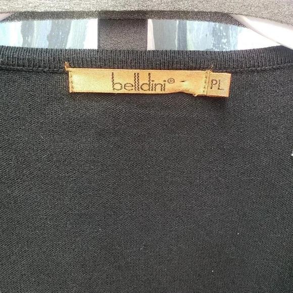 Belldini Black Rhinestone Embellished Zip front Cardigan and Tank - Picture 5 of 7